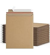 Famagic 9x12 Photo Mailers 50 Pack - Brown Self Seal Document Mailers Cardboard Envelopes, Stay F...