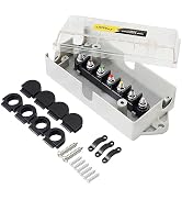 Oyviny 7 Way Trailer Junction Box RV Camper Trailer Wire Junction with Clear Cover/Color-Coded Te...