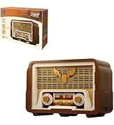 PANTASY Retro Radio Building Set, Vintage Radio Model with Light Module and Moving Tuning Knob, P...