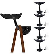 FKLOYP Black Whale Tail Wall Hooks (Set of 5), Heavy Duty, Wall Mounted, Decorative Wall Hooks Us...