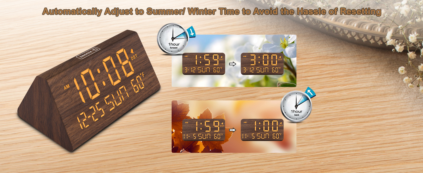 wooden alarm clock