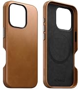 NOMAD iPhone 16 Pro Leather Case English Tan - iPhone 16 Pro Case with Traditional Leather Magsaf...