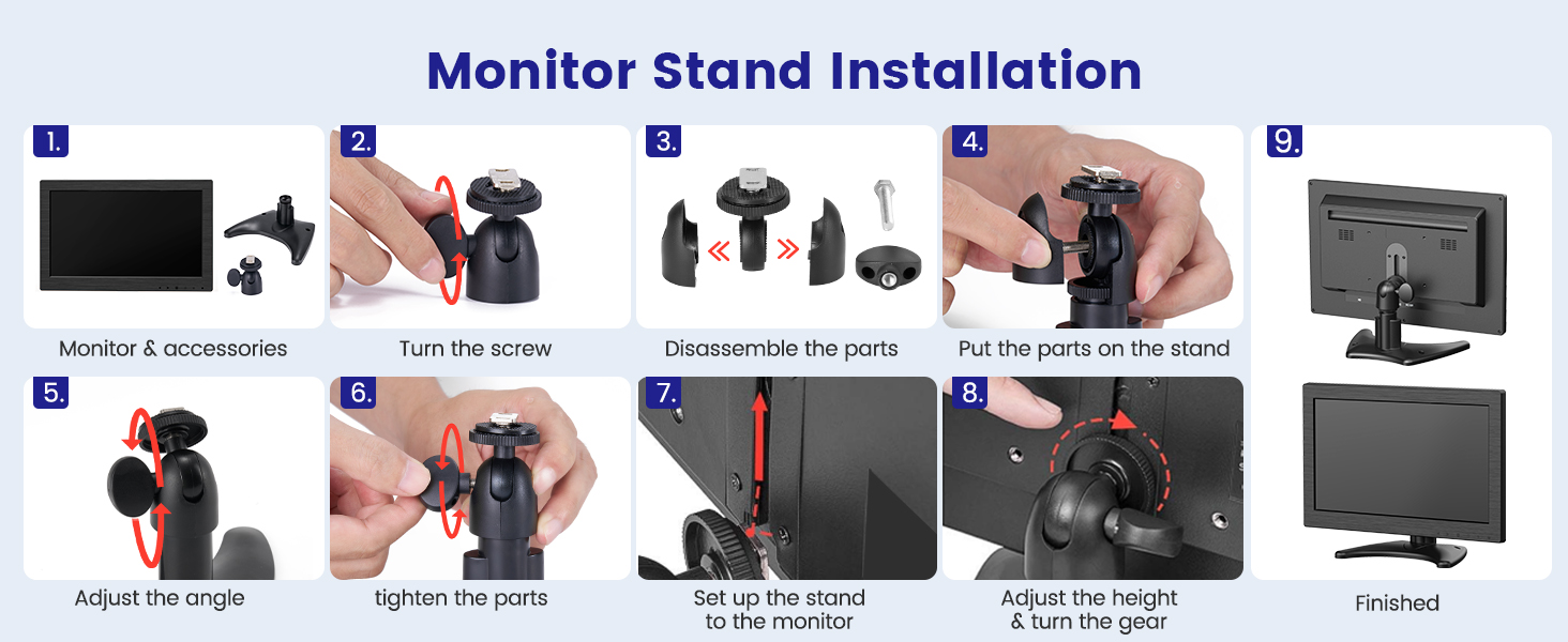 Eyoyo EM116DF 12 Small Monitor Mini LED Screen 1366x768 HD Resolution Video Monitors
