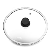 CnSneg Tempered Glass Lids for Pots and Pans, Cast Iron Skillet Lid 10.5 Inch, Frying Pan Lid