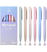 6 PCS Pastel Gel Pens, Colored Ink Pens, Aesthetic Pens Fine Point, Cute Quick Dry Ink Pen 0.5 mm...