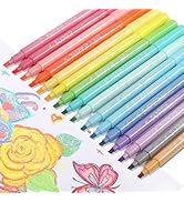 HANKU Glitter Highlighter Markers, 16-Count, Chisel Tip Glitter Highlighters Assorted Colors, Twe...
