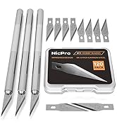Nicpro 123 PCS Hobby Knife Set, 3 PCS Carving Craft Knife with 120 PCS SK-5 Utility #11 Art Blade...