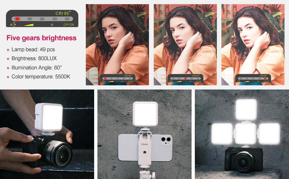 49 camera led video light with 2000mAh battery
