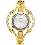 Avaner Women's Stainless Steel Watches: Ladies Bangle Rhinestones Analog Quartz Large Face Elegan...