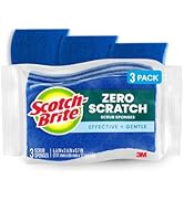 Scotch-Brite Zero Scratch Scrub Sponge, 3 Kitchen Sponges for Cleaning Around the Home, Bathroom ...