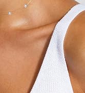 FUNEIA Dainty Pearl Necklace for Women Girls 14K Gold Plated Faux Pearl Choker Necklaces Trendy W...