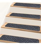 15 Pack 8 "X 30" Non Slip Stair Treads for Wooden Steps, Carpet Stair Treads Made of Polyester an...