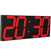 CHKOSDA LED Large Digital Wall Clock, Oversize Wall Clock with 6” Numbers, Remote Control Count u...