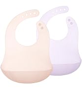 Olababy Fold N Go Silicone Baby Bib w Travel Case | Lightweight Design Eases Pressure Bruising fo...