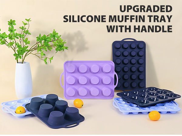 silicone muffin tray with handle
