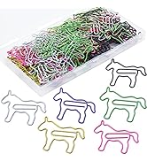 YOUDEFUL 120 Pcs Horse Shaped Paperclips, Cute Metal Paper Clips in 6 Colors, Horse Animal Shaped...