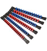 Makitoyo ABS Socket Organizer Drive Socket Holder, 1/4” Drive x 32 Clips, 3/8” Drive x 30 Clips, ...