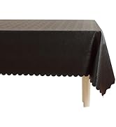 HOMOHEINI Rectangle Vinyl Tablecloth, 100% Waterproof Oil Proof Plastic Table Cloth, Wipeable Tab...