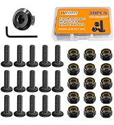 weideer 30pcs 1/4-20 x 3/4" Flat Head Hex Socket Cap Screws Lock Nuts Kit Furniture Screws Furnit...