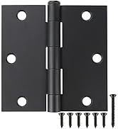18 Pack Square Matte Black Door Hinges 3.5" x 3.5 Inch Square Radius Interior 3 1/2 Inch Door Hin...