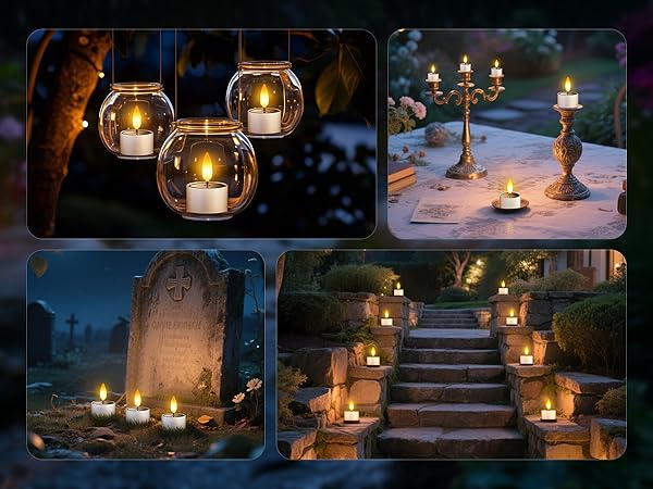 candle candles tea lights solar for Lanterns Patio Garden Camping Decor