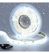 KXZM DC 5V USB COB LED Strip Light Cool White 6000K IP65 Waterproof CRI 93+ USB Powered 6.6ft/2M ...