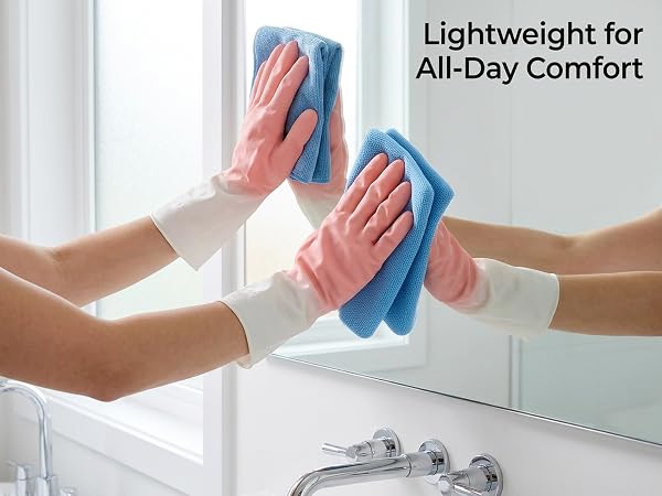 Versatile gradient cleaning gloves for dishwashing, scrubbing, and all household chores.