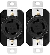 Yomiuwo 2 Pack NEMA L14-20R Flush Mounting Locking Receptacle, 20 Amp 125/250V Twist Lock Outlet,...