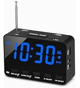 PRONLY 809BT Alarm Clock FM Radio, Snooze/Sleep Timer, USB Charging | 0–100% Dimmer, Radio or Buz...