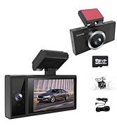XYBkey Front and Rear Integrated Driving Recorder Three Way WiFi Driving Recorder 170 Degree Wide...