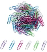 Qimailer Paper Clips, 300pcs Medium Paper Clips, Colored Paper Paper Clips for Office School, 1.3...