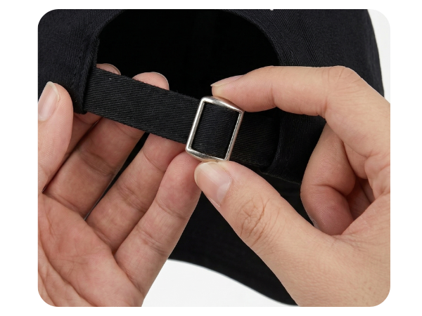 hat size can be adjusted with back buckle to fit large both head and small head