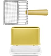 Bedama Metal Cat Litter Scoop with Holder, Heavy Duty Deep Sifter with Dual-Hole (10mm/5mm) for P...