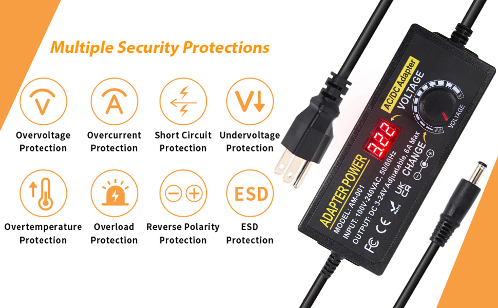 Adjustable Power Supply 3V~24V 6A switching