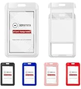 SOPHIYAYA 2 Pack Sliding Badge Holder with Double-Sided Windows Key Card Work Badge Sleeve for Of...