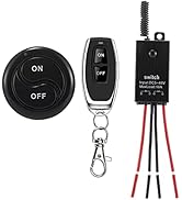 dstfuy Mini Wireless Switch 12V,5V/12V/48V/10A Relay Remote Switch for Lights,328FT Long Range fo...
