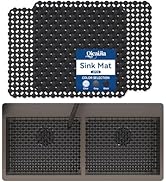 Kitchen Sink Mat for Stainless Steel Ceramic Sinks 2 Pcs 15.7 x 11.8 inch, PVC Sink Protectors Ma...