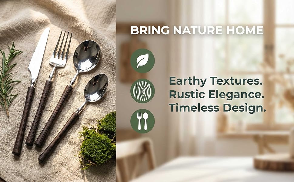 The tableware set with natural flavor