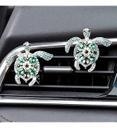Rislobx 2PCs Bling Turtle Car Air Freshener Vent Clip, Crystal Diamond Vent Clip Decoration