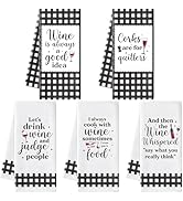 R HORSE Funny Kitchen Dish Towels - 5Pcs Funny Wine Kitchen Hand Towels, Cute Absorbent Cleaning ...