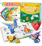 Mocoosy 224 Sheets Origami Paper Kit for Kids Ages 5-8 8-12, Color Folding Paper Set with Origami...