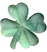 Hguxmcu Natural Fluorite Four Leaf Clover - Feng Shui Lucky Crystal for Love Positivity, Polished...