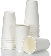 AOZITA 50 Pack 16 oz Disposable Paper Coffee Cups, White Paper Hot/Cold Beverage Drinking Cup for...