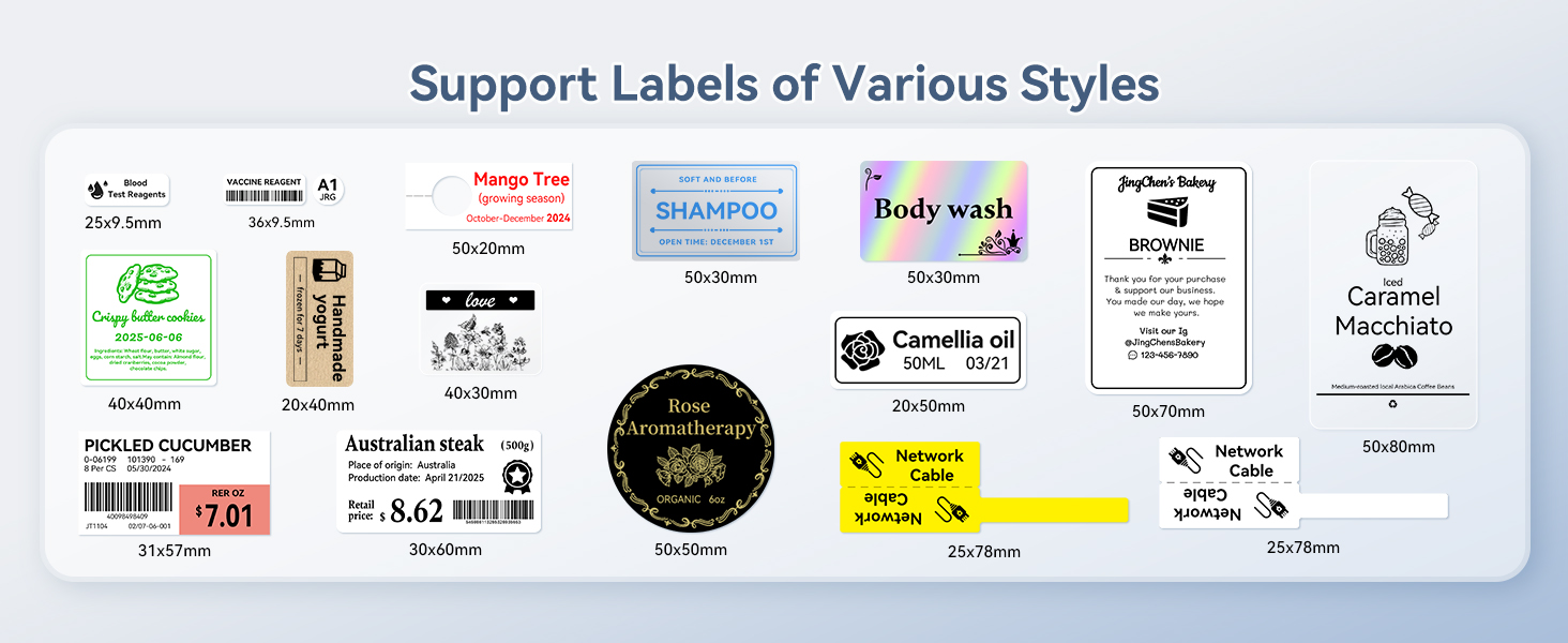 NIIMBOT M2 Thermal Transfer Labels for Small Businesses, Jewelry, Jar, Logo, Name, Date Labeling