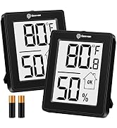 Geevon 2 Pack Humidity Gauge Room Thermometer Hygrometer Indoor with Battery,Digital Humidity Met...