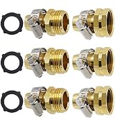 Triumpeek Garden Hose Repair Connector with Clamps, Set of 3 Aluminum Water Hose End Replacement ...