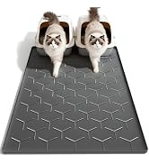 Garoopion Cat Mat for Litter Box, Large 40" X 28" Cat Litter Mat XL, Waterproof Silicone Pad for ...