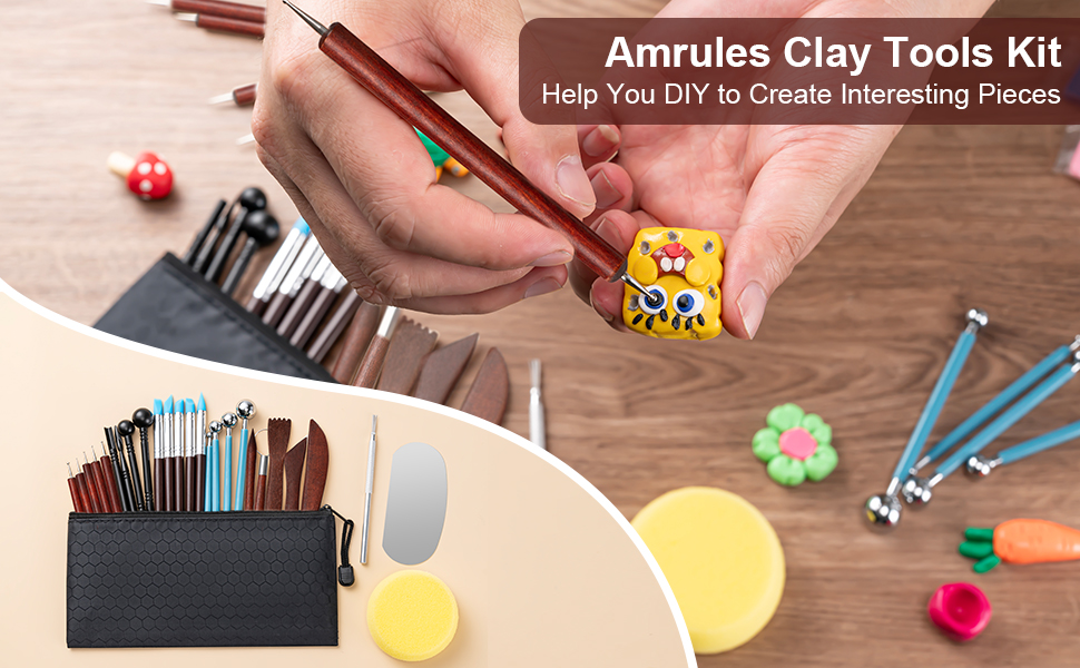 AMRULES Clay Tools Kit Red 27 PC 970x600-1