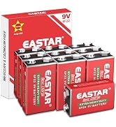 EASTAR BTS 9V Zinc Carbon Batteries 10 Pack - 9 Volt Batteries for Smoke Detector & Low Drain Dev...