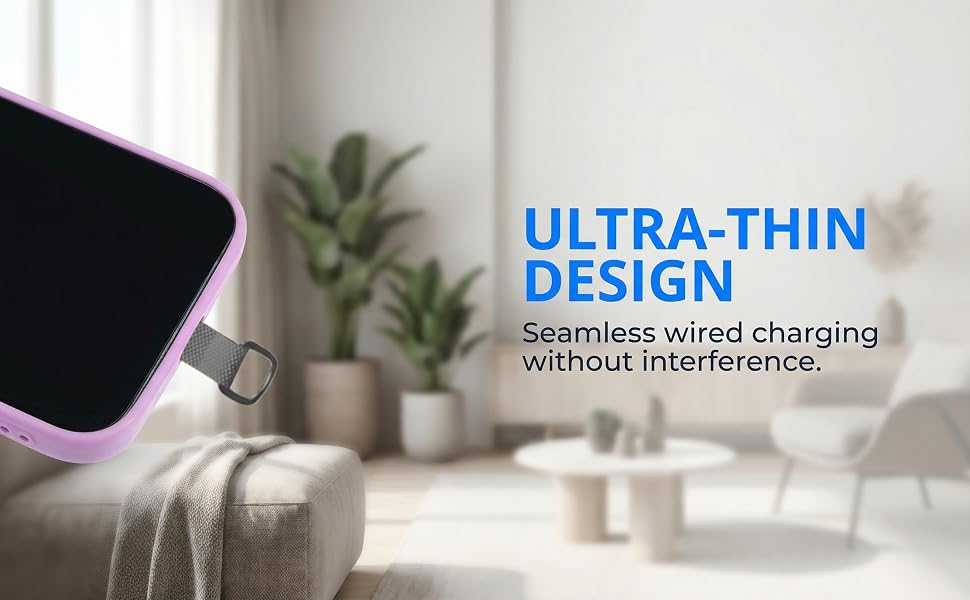 Ultra-Thin Adhesive-Free Design - Supports Wired Charging